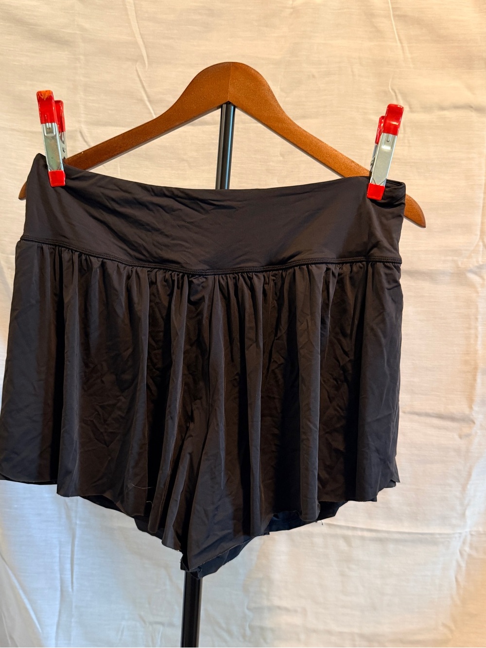 Black Women's Smoothfeel XL Skirted Swim Bottoms with Shorts